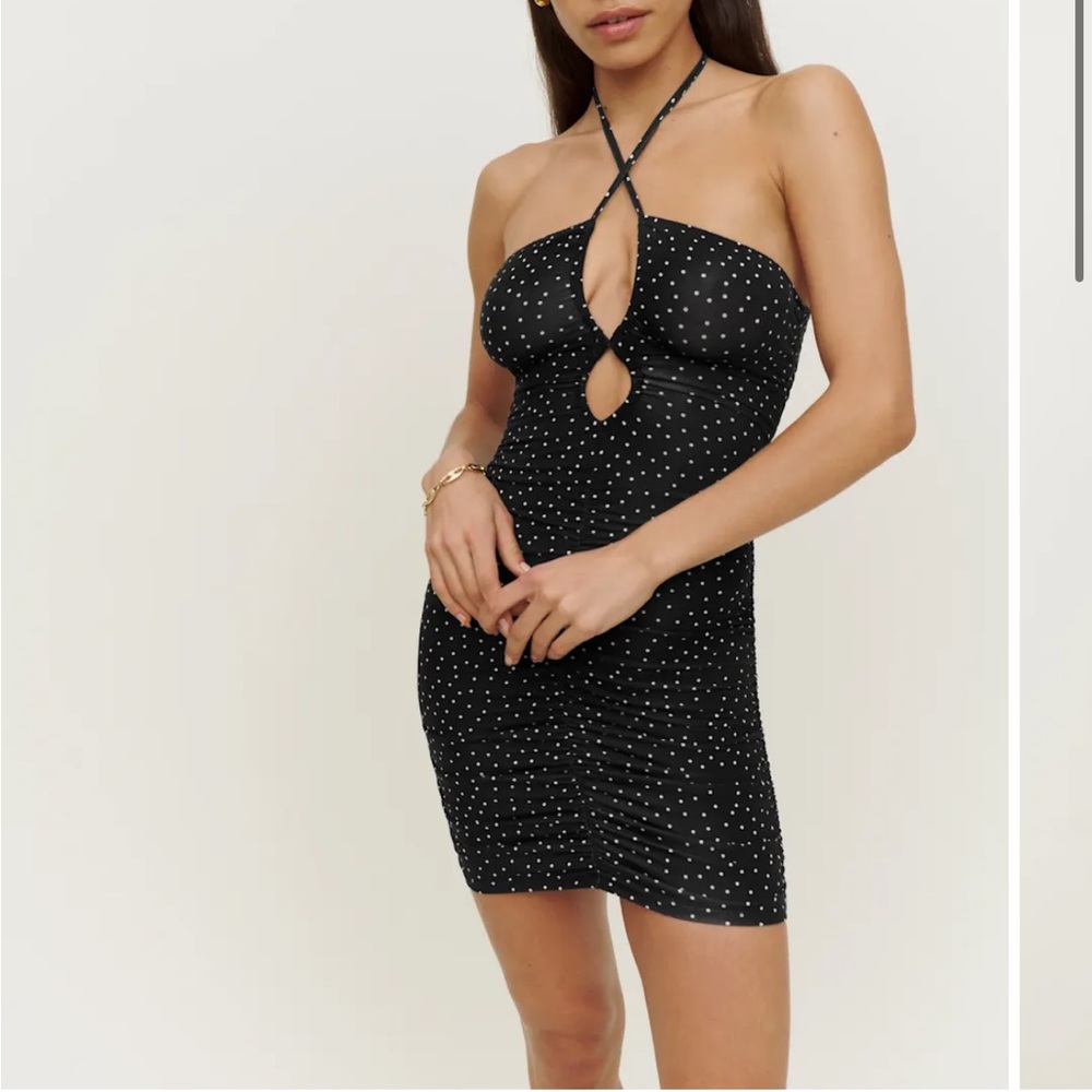 Reformation Dixon Knit Dress Selene - Size S Polka Dot